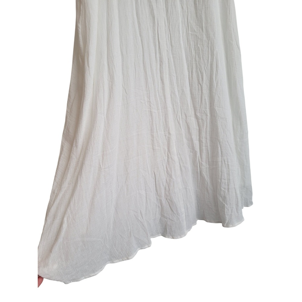 Garnet Hill White Crinkle Cotton Gauze Sleeveless Shift Dress Small Beach NEW - Picture 10 of 12